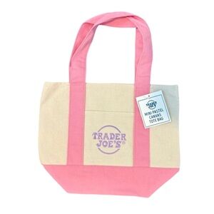 Trader Joe’s Mini Pastel Pink Canvas Tote Bag - New With Tags (INDIVIDUAL)